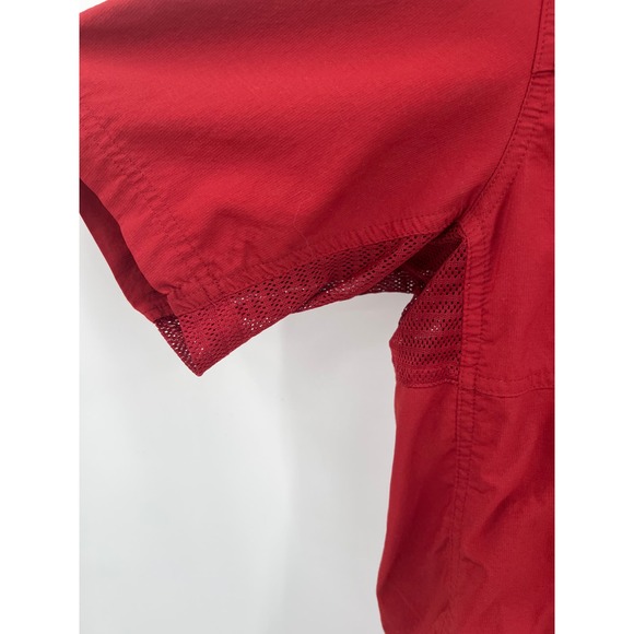 REI Men's red short sleeve button front shirt quick dry size large - Picture 4 of 6